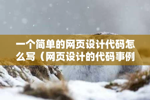 一个简单的网页设计代码怎么写（网页设计的代码事例）