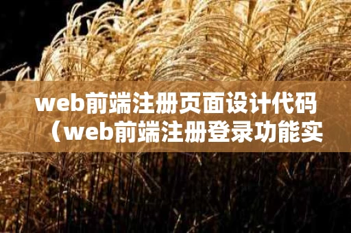 web前端注册页面设计代码（web前端注册登录功能实现）