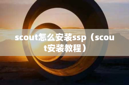 scout怎么安装ssp（scout安装教程）