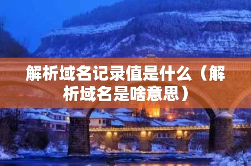 解析域名记录值是什么（解析域名是啥意思）