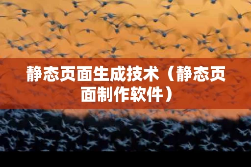 静态页面生成技术（静态页面制作软件）