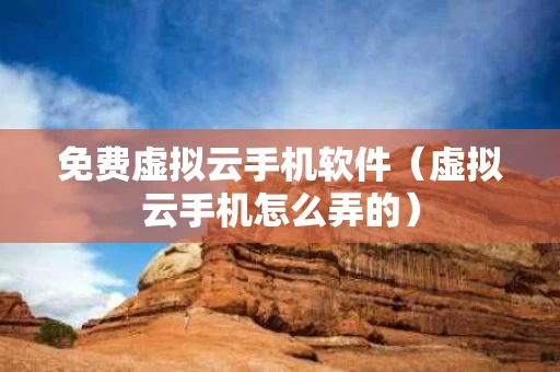 免费虚拟云手机软件（虚拟云手机怎么弄的）