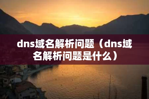 dns域名解析问题（dns域名解析问题是什么）