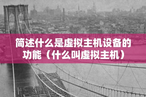 简述什么是虚拟主机设备的功能（什么叫虚拟主机）