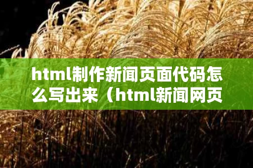 html制作新闻页面代码怎么写出来（html新闻网页制作）