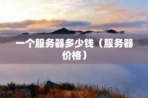 一个服务器多少钱（服务器价格）