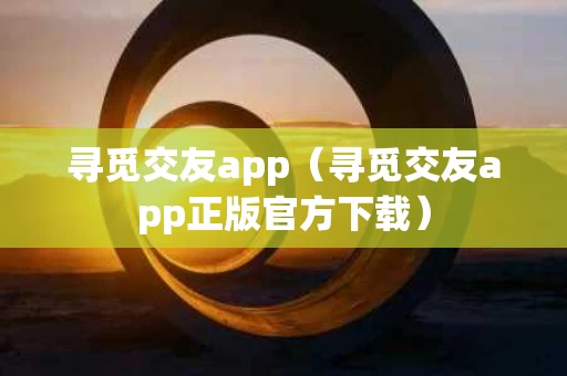 寻觅交友app（寻觅交友app正版官方下载）