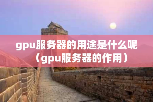 gpu服务器的用途是什么呢（gpu服务器的作用）