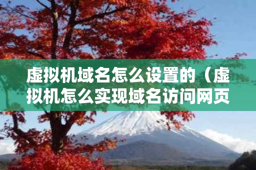 虚拟机域名怎么设置的（虚拟机怎么实现域名访问网页）