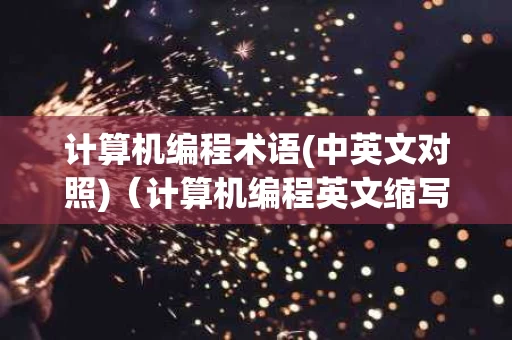 计算机编程术语(中英文对照)（计算机编程英文缩写）