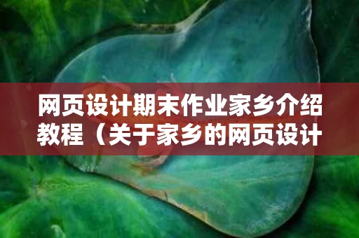 网页设计期末作业家乡介绍教程（关于家乡的网页设计代码）