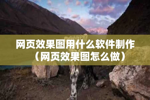 网页效果图用什么软件制作（网页效果图怎么做）