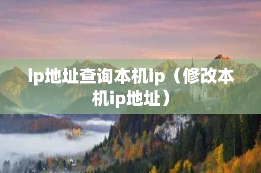 ip地址查询本机ip（修改本机ip地址）
