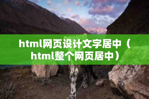 html网页设计文字居中（html整个网页居中）