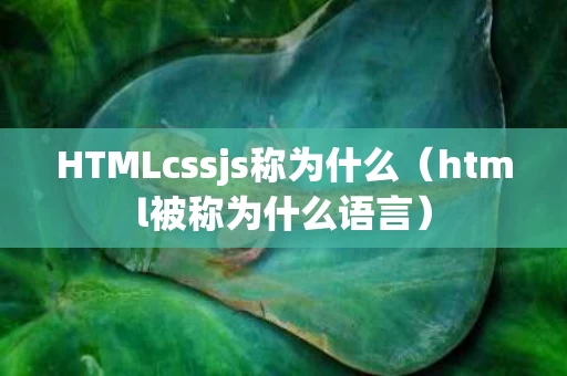 HTMLcssjs称为什么（html被称为什么语言）
