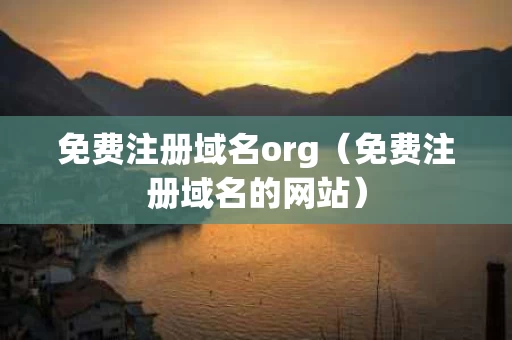 免费注册域名org（免费注册域名的网站）