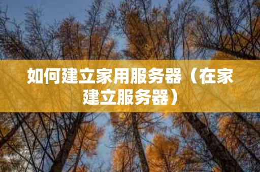 如何建立家用服务器（在家建立服务器）
