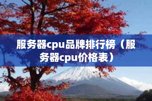 服务器cpu品牌排行榜（服务器cpu价格表）