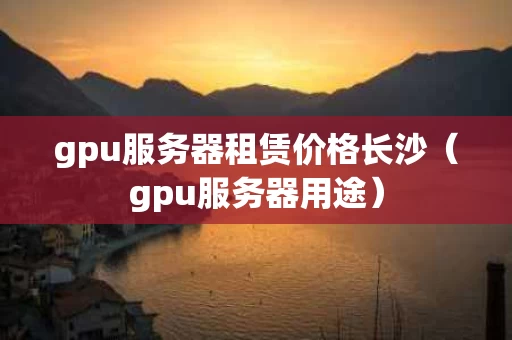 gpu服务器租赁价格长沙（gpu服务器用途）
