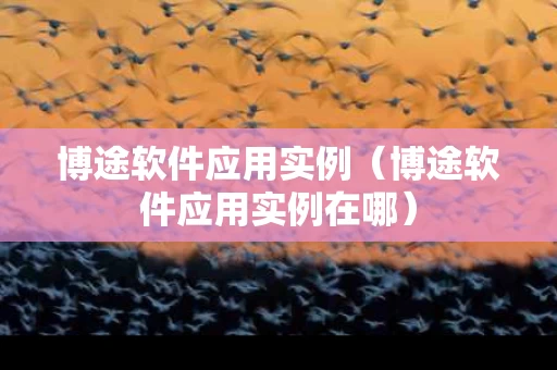 博途软件应用实例（博途软件应用实例在哪）