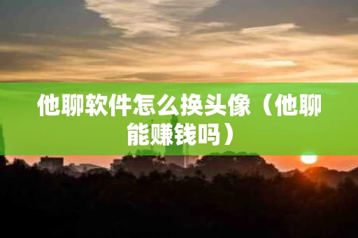 他聊软件怎么换头像（他聊能赚钱吗）
