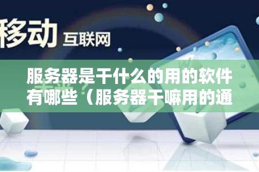 服务器是干什么的用的软件有哪些（服务器干嘛用的通俗点）