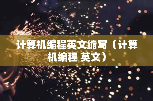 计算机编程英文缩写（计算机编程 英文）