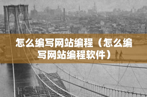 怎么编写网站编程（怎么编写网站编程软件）