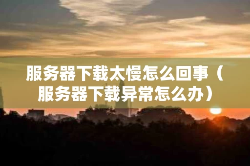 服务器下载太慢怎么回事（服务器下载异常怎么办）