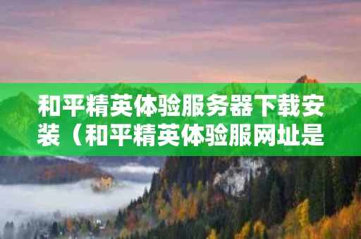和平精英体验服务器下载安装（和平精英体验服网址是什么）