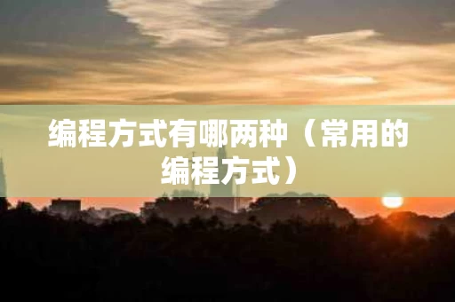 编程方式有哪两种（常用的编程方式）
