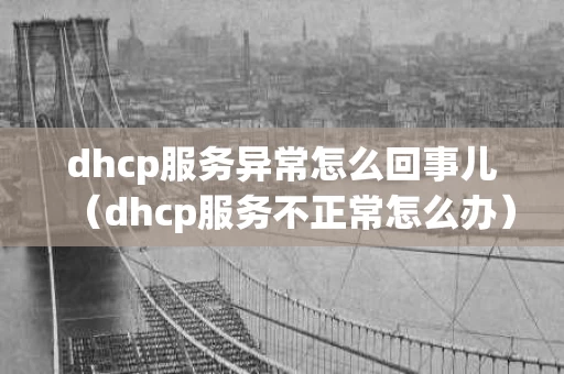 dhcp服务异常怎么回事儿（dhcp服务不正常怎么办）