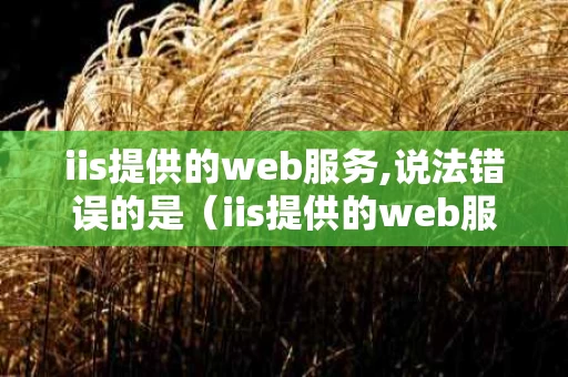 iis提供的web服务,说法错误的是（iis提供的web服务,说法错误的是什么）