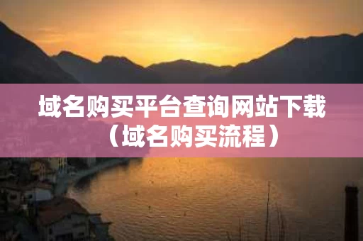 域名购买平台查询网站下载（域名购买流程）