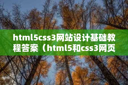 html5css3网站设计基础教程答案（html5和css3网页设计基础教程电子书）