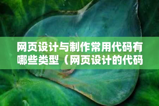 网页设计与制作常用代码有哪些类型（网页设计的代码意思）