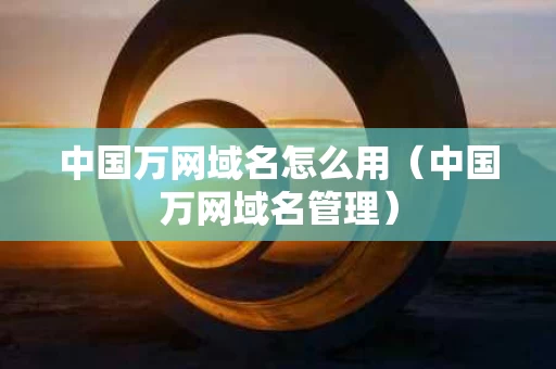 中国万网域名怎么用（中国万网域名管理）