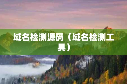 域名检测源码（域名检测工具）