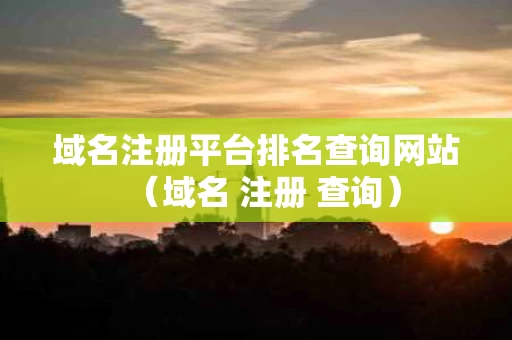 域名注册平台排名查询网站（域名 注册 查询）
