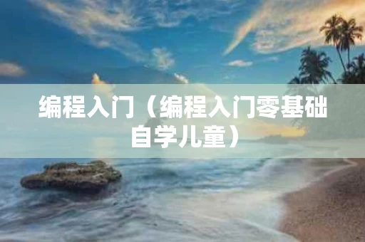 编程入门（编程入门零基础自学儿童）