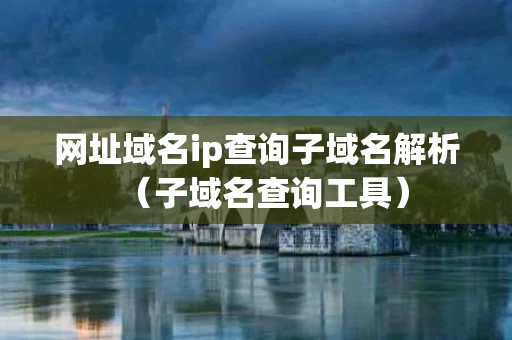 网址域名ip查询子域名解析（子域名查询工具）