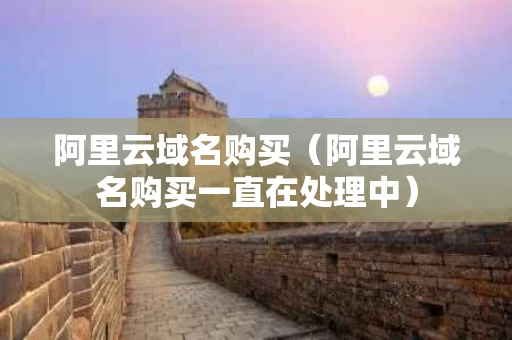 阿里云域名购买（阿里云域名购买一直在处理中）