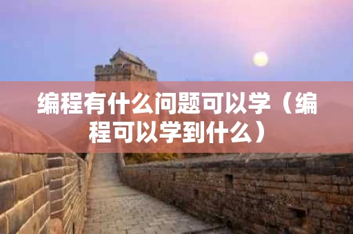 编程有什么问题可以学（编程可以学到什么）