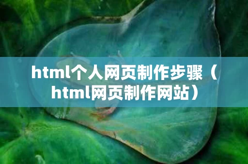 html个人网页制作步骤（html网页制作网站）