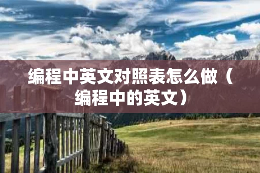 编程中英文对照表怎么做（编程中的英文）
