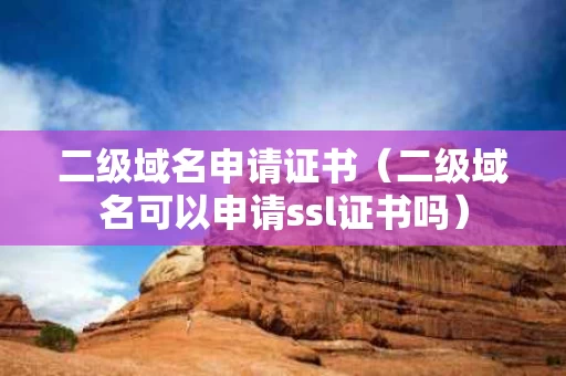 二级域名申请证书（二级域名可以申请ssl证书吗）