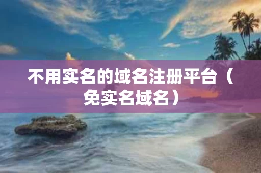 不用实名的域名注册平台（免实名域名）