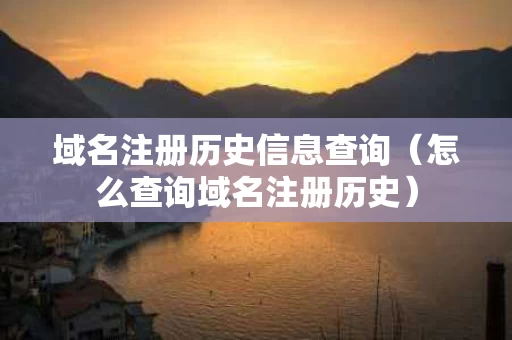 域名注册历史信息查询（怎么查询域名注册历史）