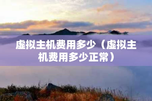 虚拟主机费用多少（虚拟主机费用多少正常）