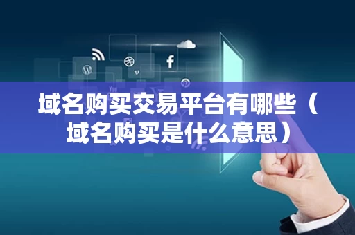 域名购买交易平台有哪些（域名购买是什么意思）